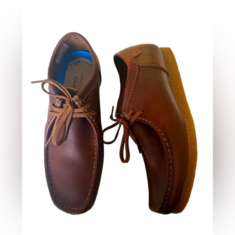 Clarks Shacre II Run‎ Leather Chukka Boots Tan Moc Toe Size 8